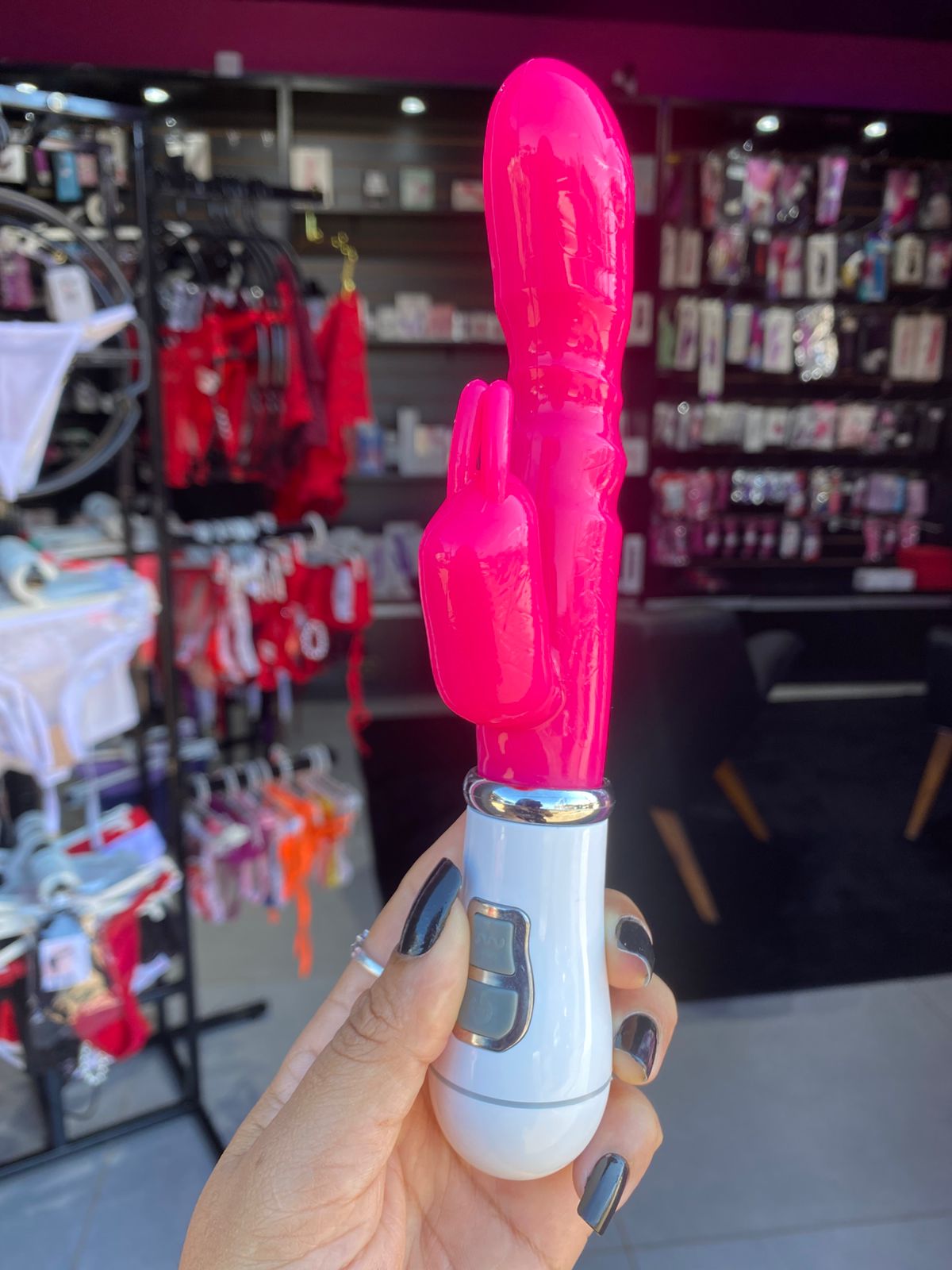 Natan -Vibrador Rabbit com estimulo no ponto G e clitóris 10 intensidades - pilha — foto 2