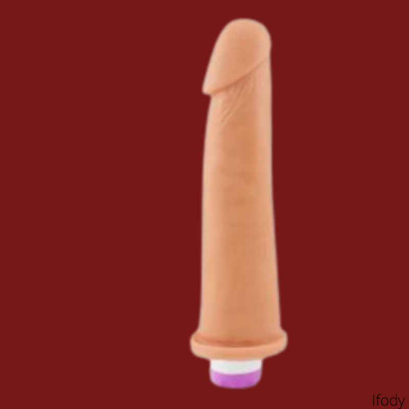 Prótese Garanhão 8B - 20 X 4,5 Cm Vibrador Interno Bege E Preta - Prazer E Cia