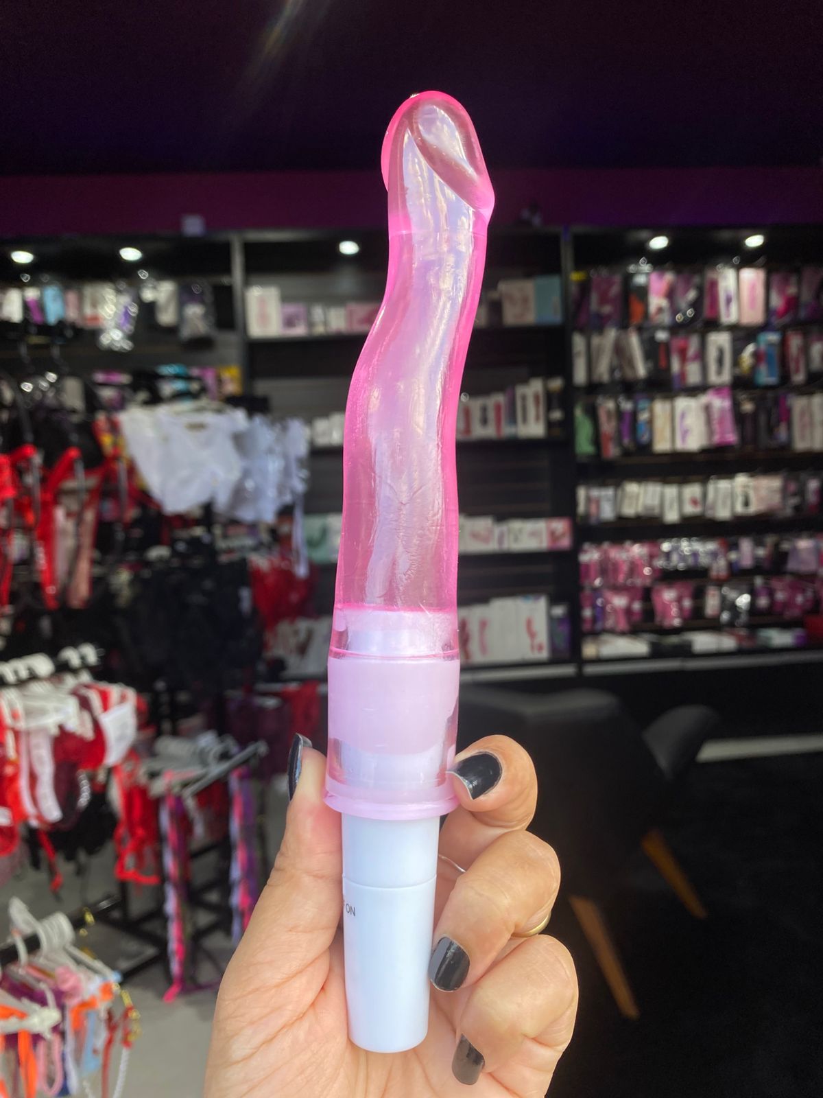 Erick -Vibrador Curvo Em Jelly- 01 intensidade (5105) pilha — foto 2