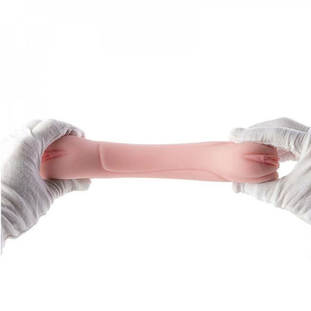 Masturbador MASCULINO EM FORMARO DE VAGINAS DUPLO 18X5CM (6771) — foto 4
