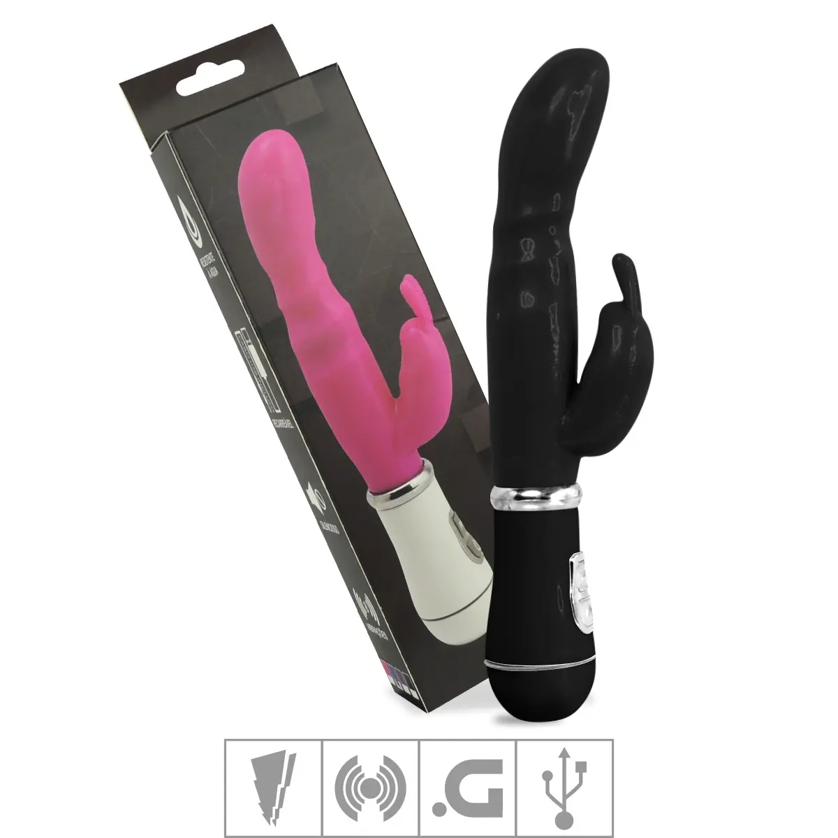 Felipe - Vibrador C/ Dupla Estimulação Ponto G e Clitóris 12 Vibrações Recarregável
