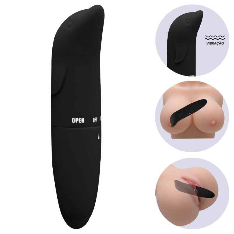 Gregori -VIBRADOR PONTO G GOLFINHO AVELUDADO 01 intensidade- preto