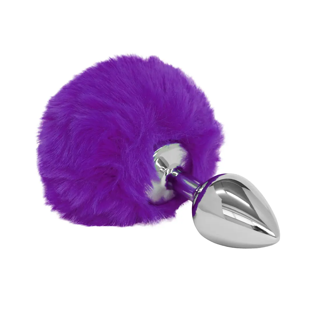 Plug Anal Pompom Roxo Tamanho P