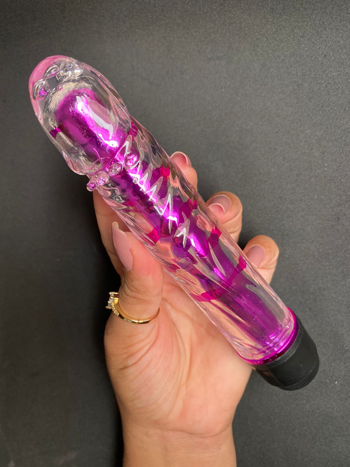 Vibrador Translúcido Com Glande Multivelocidades (1053) rosa — foto 4