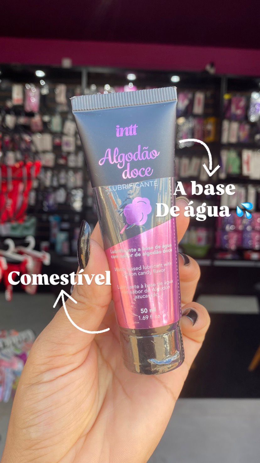 LUBR1F1C4NT3 A BASE DE ÁGUA SABOR ALGODÃO DOCE 50ML INTT