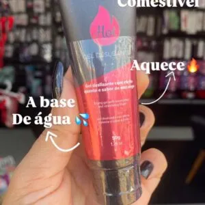 LUBRIFICANTE HOT A BASE DE ÁGUA SABOR MORANGO 50ML INTT