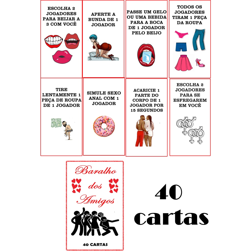 Baralho dos Amigos - Extra Ousado - 40 cartas