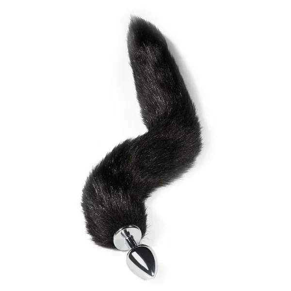 PLUG DE METAL COM RABO preto- p
