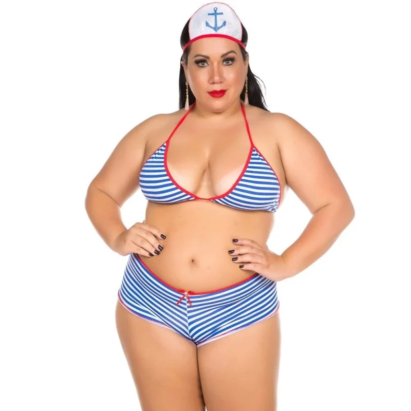 MINI FANTASIA MARINHEIRA SEXY PLUS SIZE PIMENTA SEXY (2077)