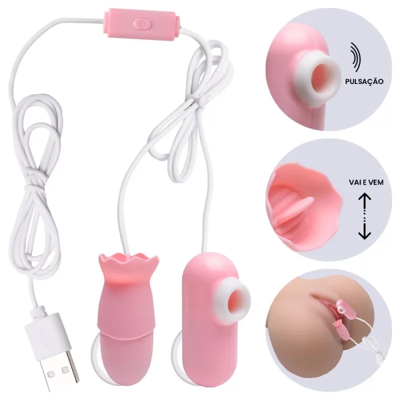 CÁPSULA USB COM 2 BULLETS LÍNGUA E PULSAÇÕES (ov031b) Usb