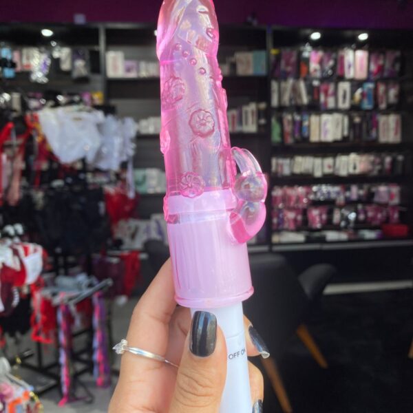 Maik -Vibrador rabbit em Jelly  Com Estimulo no clitóris (5101) pilha