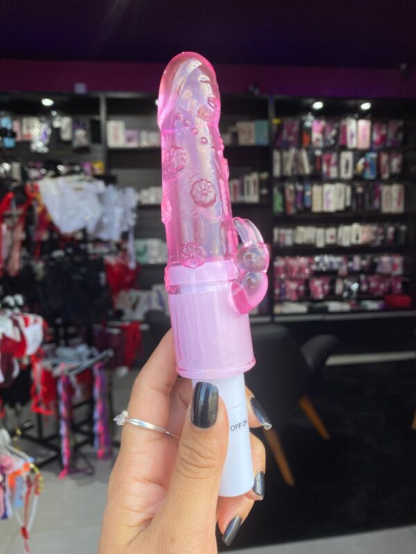 Maik -Vibrador rabbit em Jelly  Com Estimulo no clitóris (5101) pilha