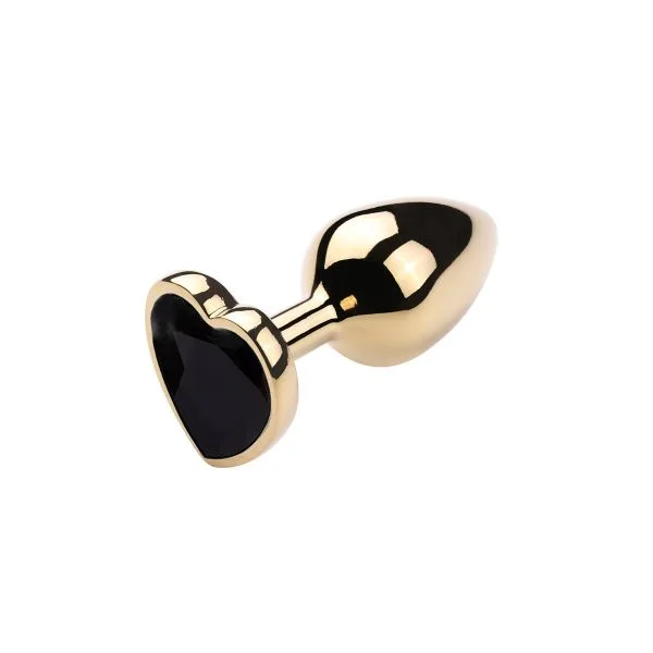 PLUG ANAL DOURADO COM JOIA CORAÇÃO M