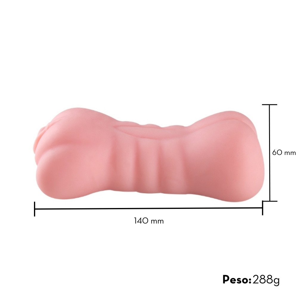 Masturbador masculino duplo com Vagina e Ânus 18x5cm (6772) — foto 3