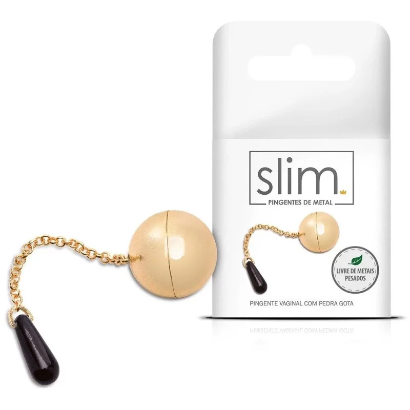 Pingente Vaginal Metal Com Pedra Gota 2,4Cm 25G Sexy Fantasy