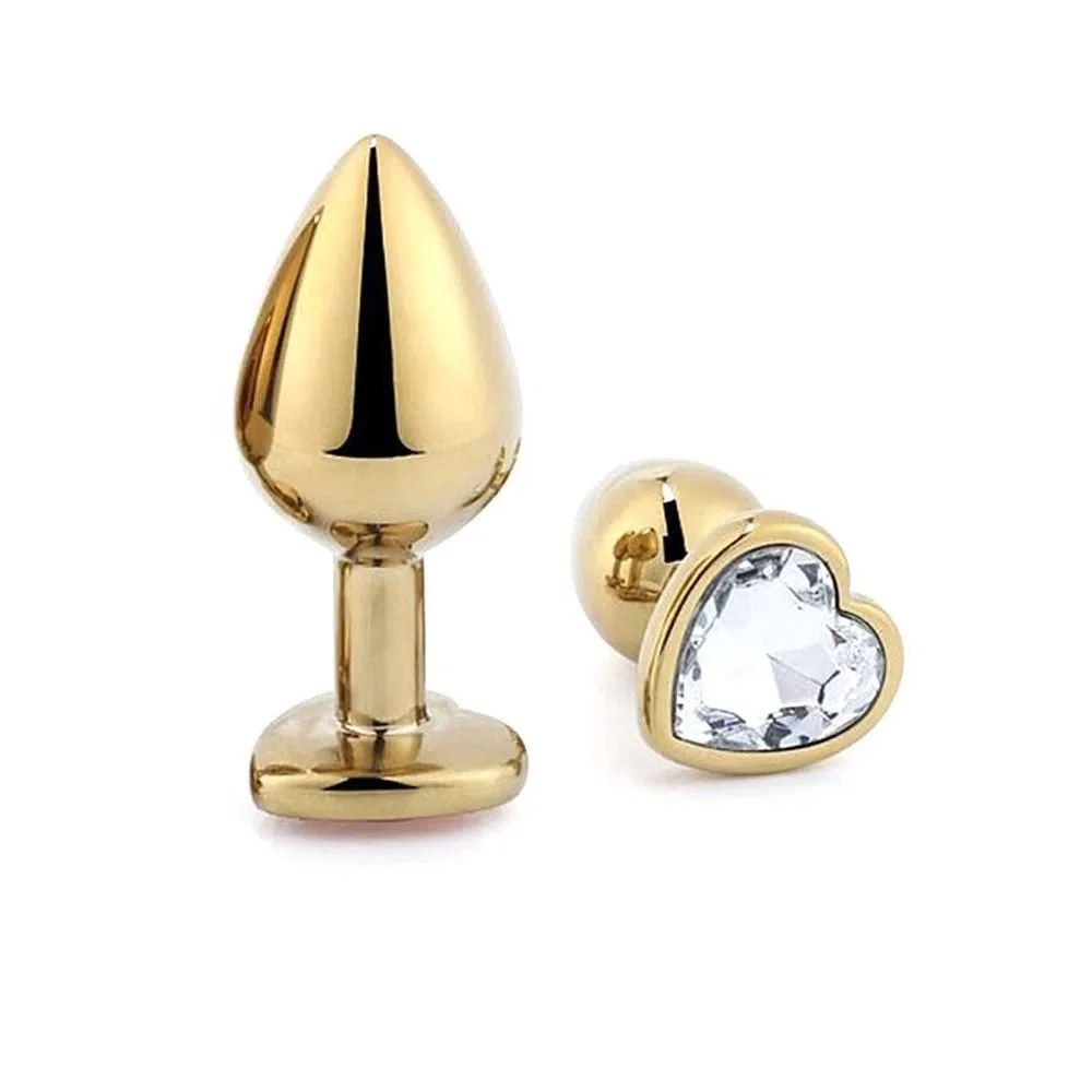 Plug Anal Dourado com Joia em Forma de Coração ( P )