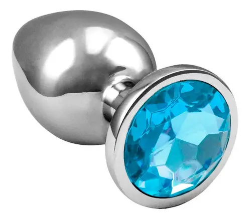 Plug Anal com Joia Redonda Tamanho – G Azul Céu