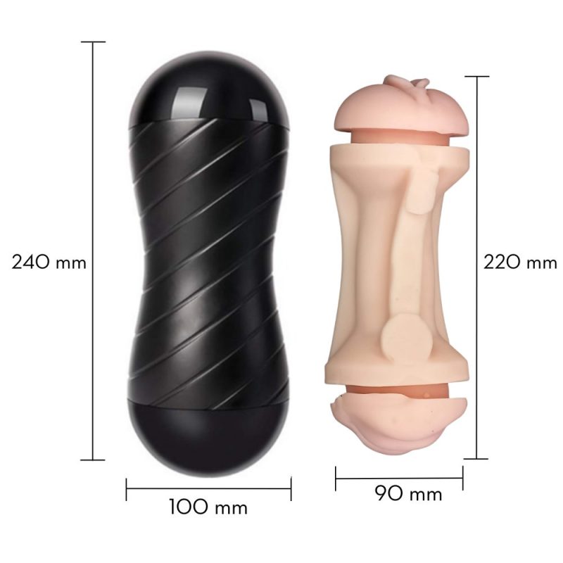 Masturbador masculino com Dois Orifícios Penetráveis (1024) bege