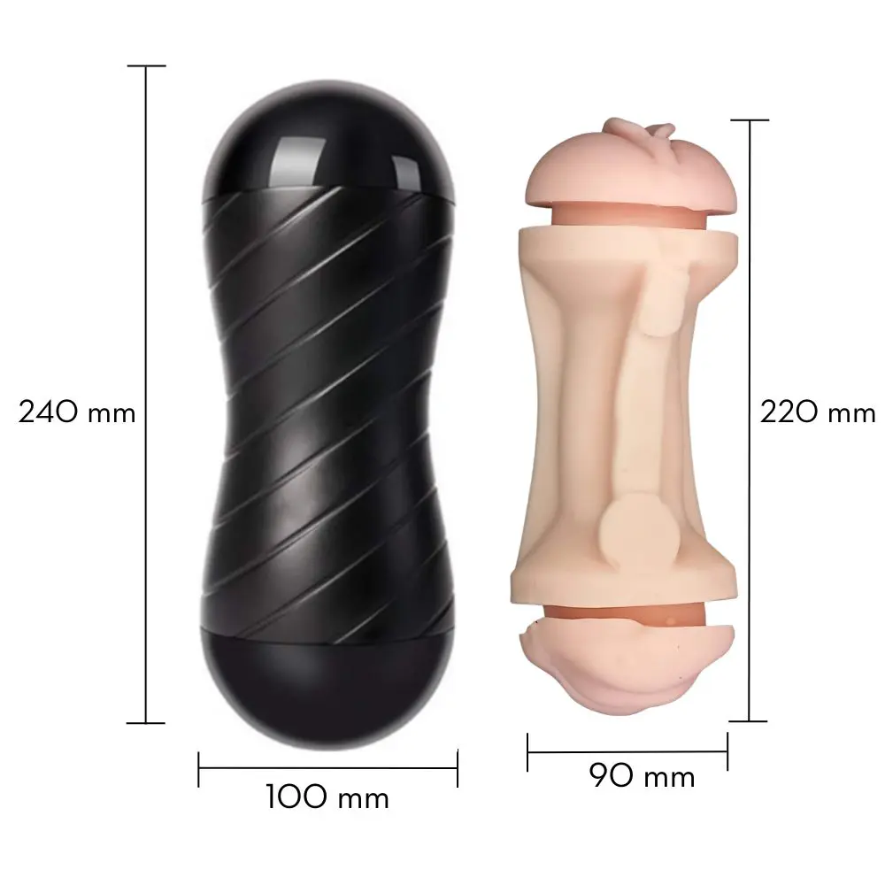 Masturbador masculino com Dois Orifícios Penetráveis (1024) bege