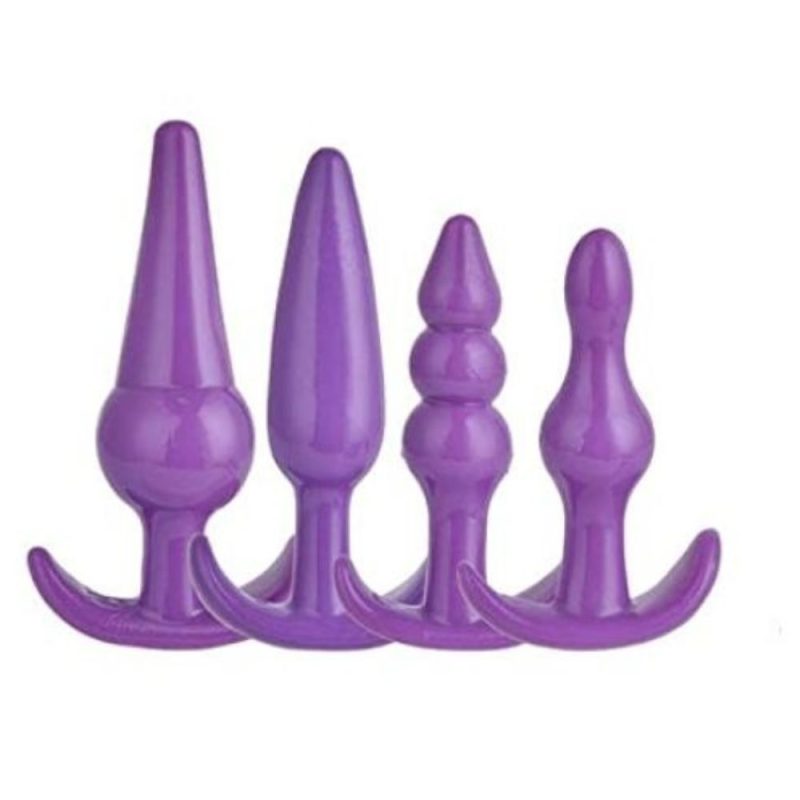 Kit Plug Anal 4 Peças (1051) ROXO