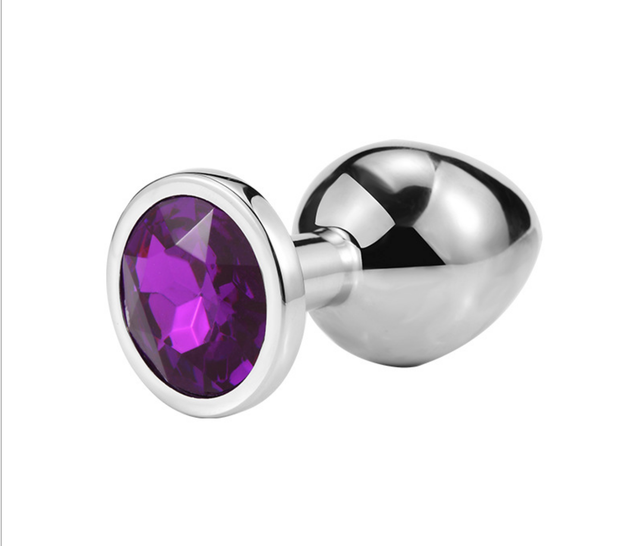Plug Anal com Joia Redonda Tamanho – M Roxo