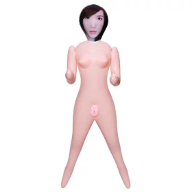 Boneca feminina inflável com dois orificios penetráveis + Sons de gemido (m1)