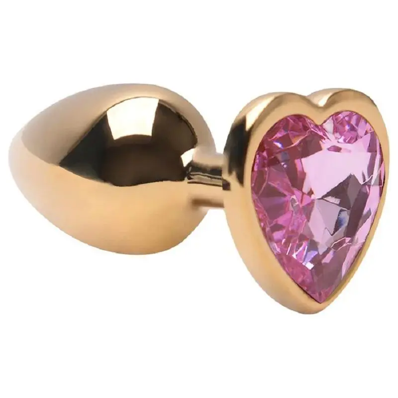 Plug Anal Dourado com Joia em Forma de Coração ( G )