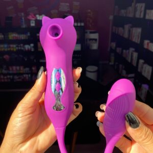cat -Vibrador com cápsula vibratória +pulsação no clitóris- 10 intensidades (1317) roxo
