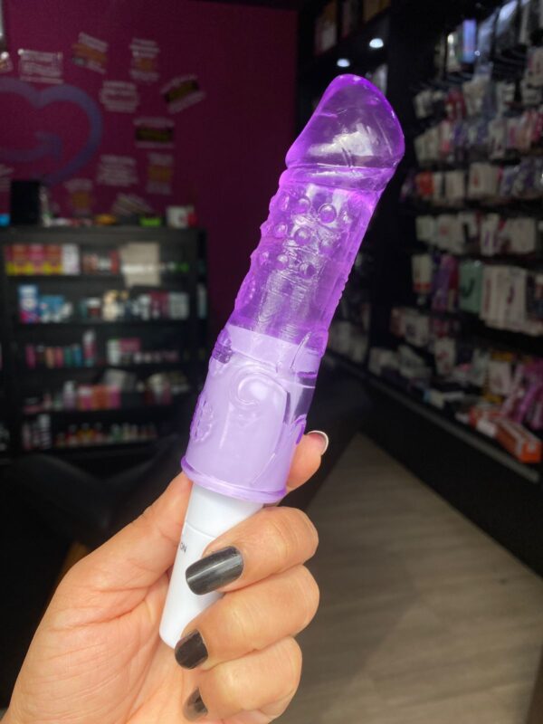 Benjamim -Vibrador Bastão formato de Pênis em jelly- 01 intensidade (6174) pilha