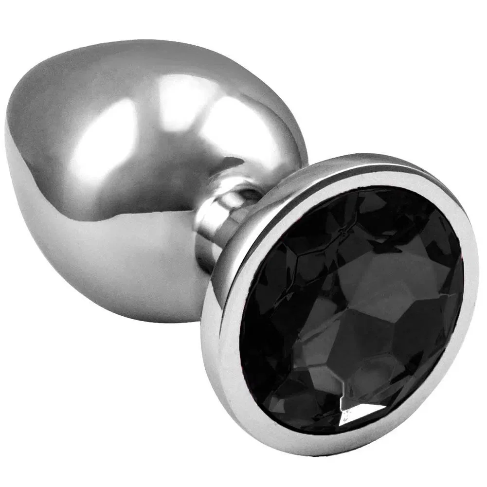 Plug Anal com Joia Redonda Tamanho – G Preto
