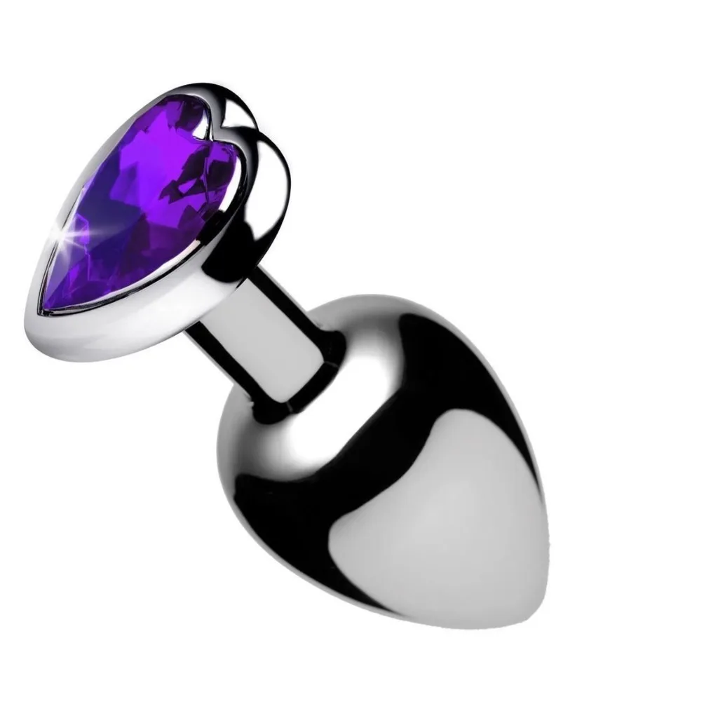 Plug Anal com Joia de Coração – M Roxo