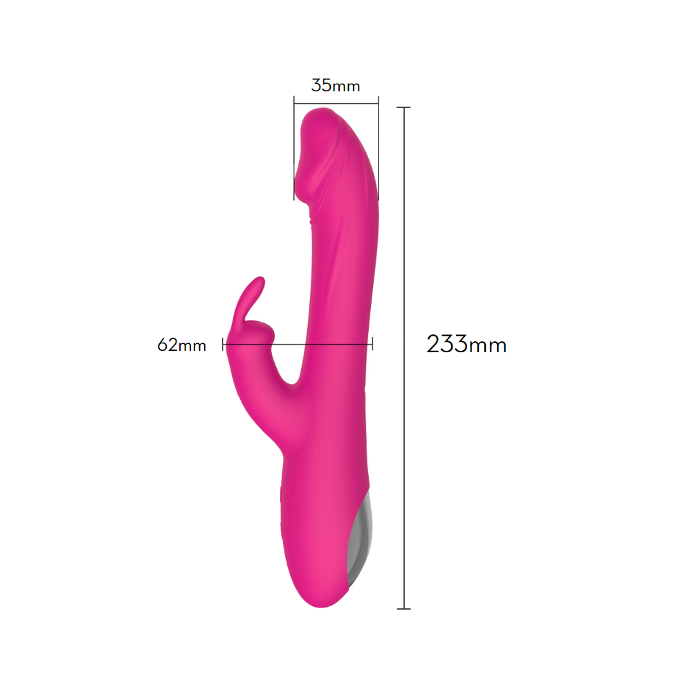 Vibrador ponto G com estimulador rabbit vai e vem (1329) Recarregável — foto 6