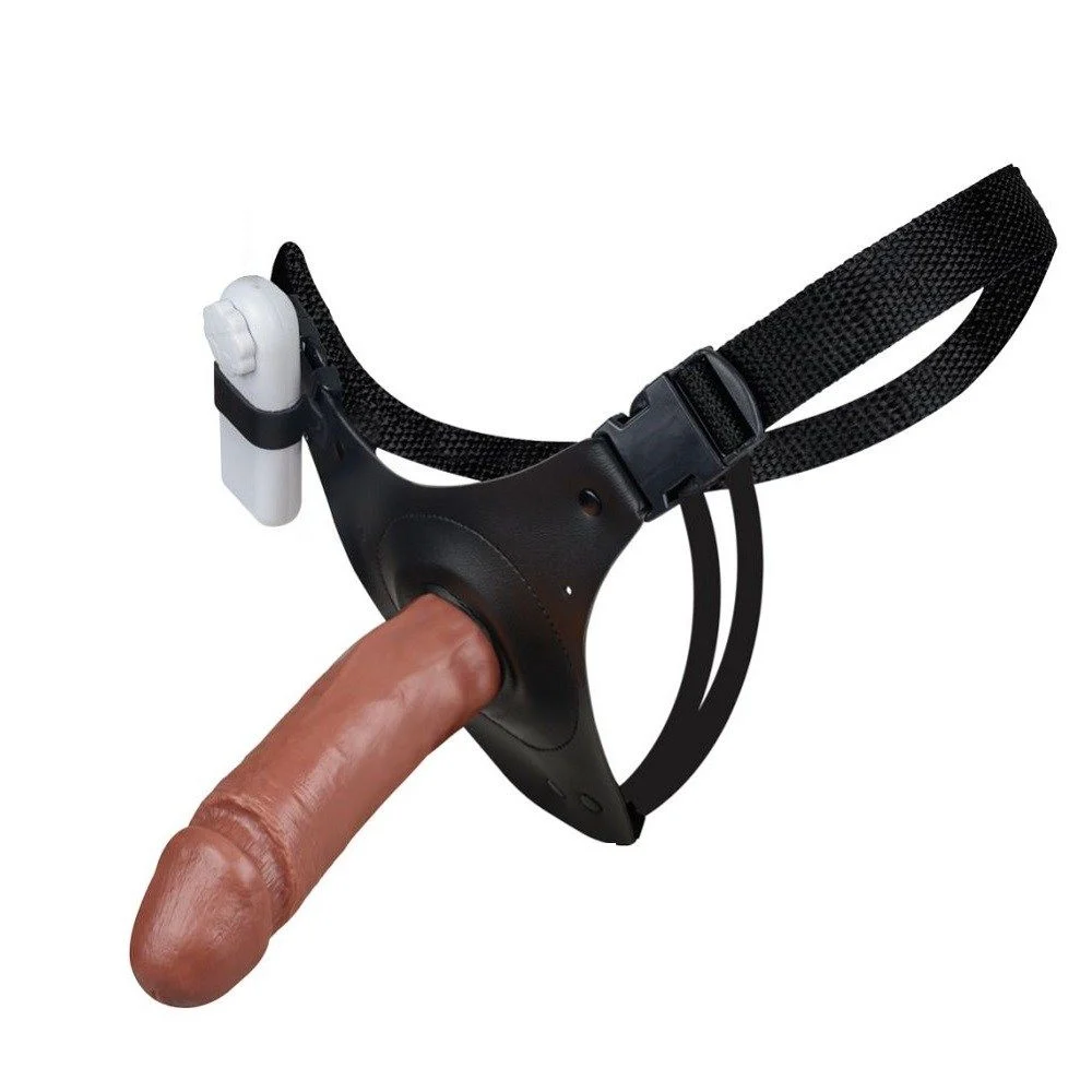 Cinta Com Prótese E Vibro 15 X 4,5Cm Chocolate La Pimienta (L236) MARROM