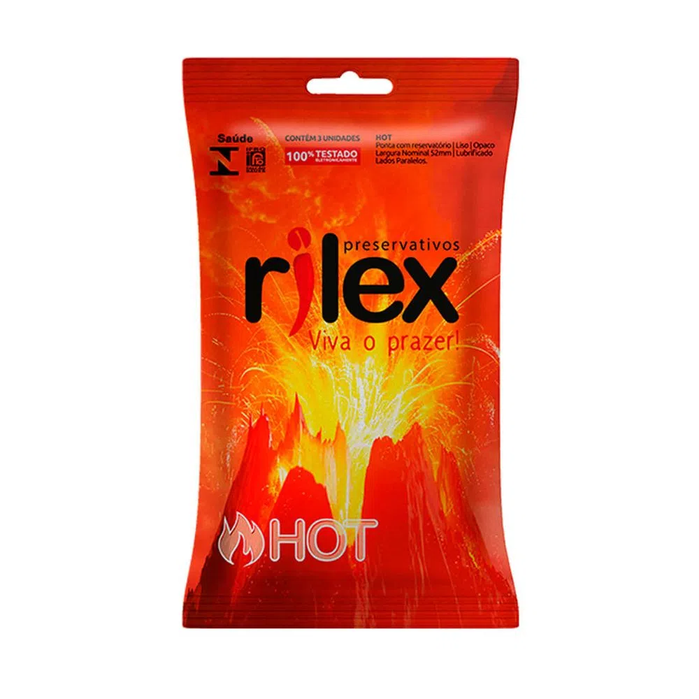 Preservativo Hot com 3 Unidades - Rilex