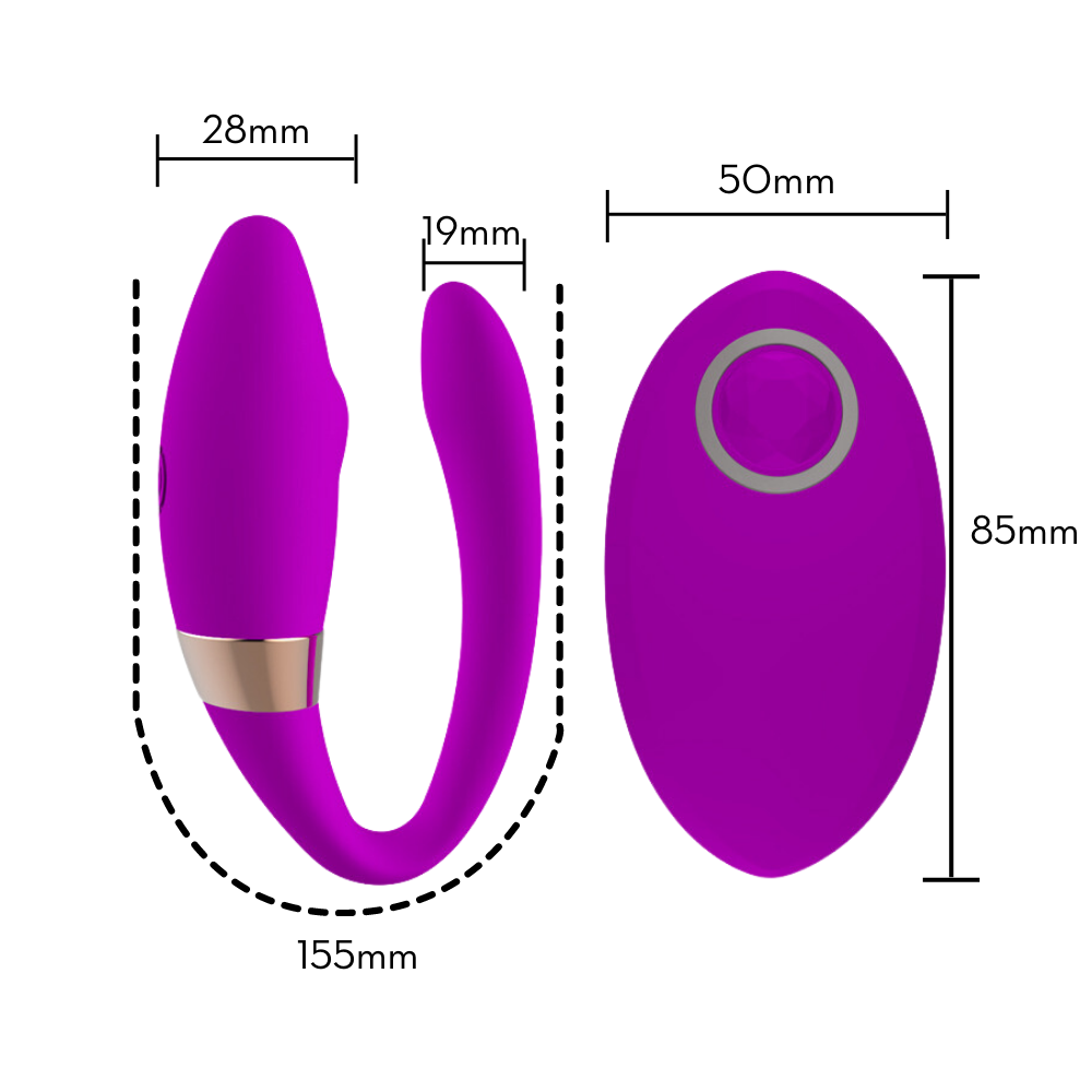 V1br4d0r Luxo Casal Pontas Duplas 10 Vibrações (CD031) recarregável