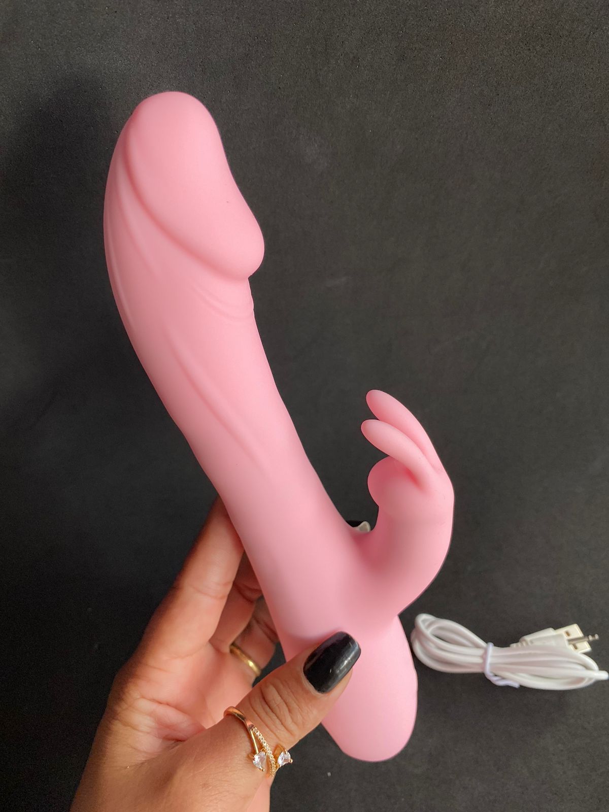 Vibrador ponto G com estimulador rabbit vai e vem (1329) Recarregável — foto 3