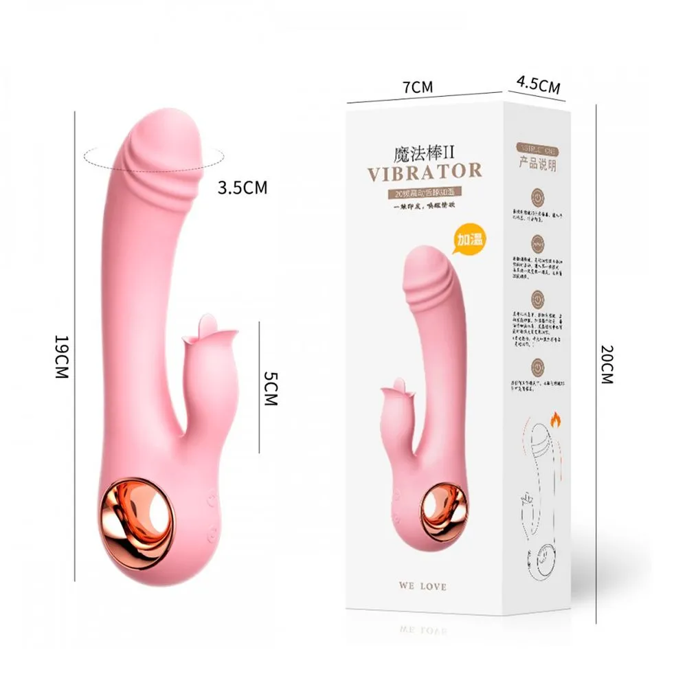Vibrador ponto G com estimulador clitoriano língua mágica (4328) Recarregável — foto 6