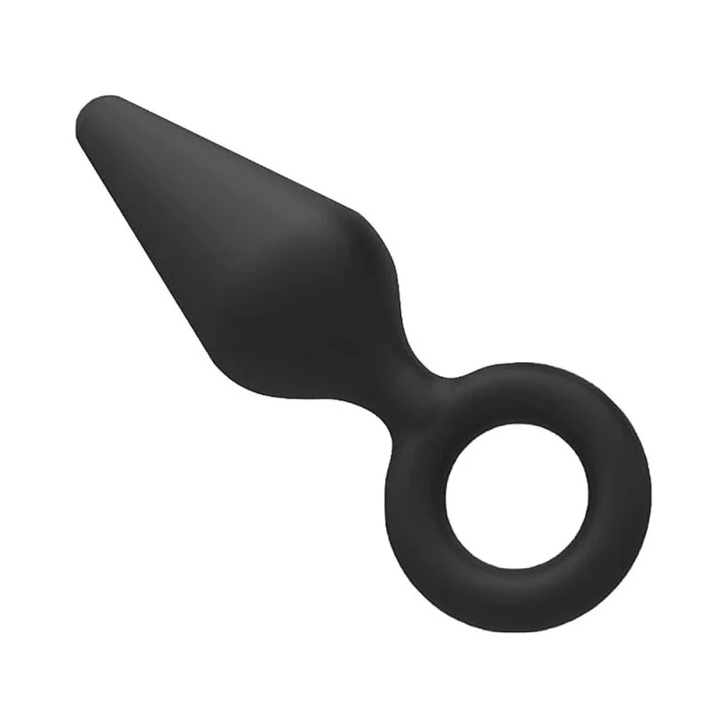 Plug Anal Cone Alça De Dedo 11,6 X 3,3Cm (7912) preto