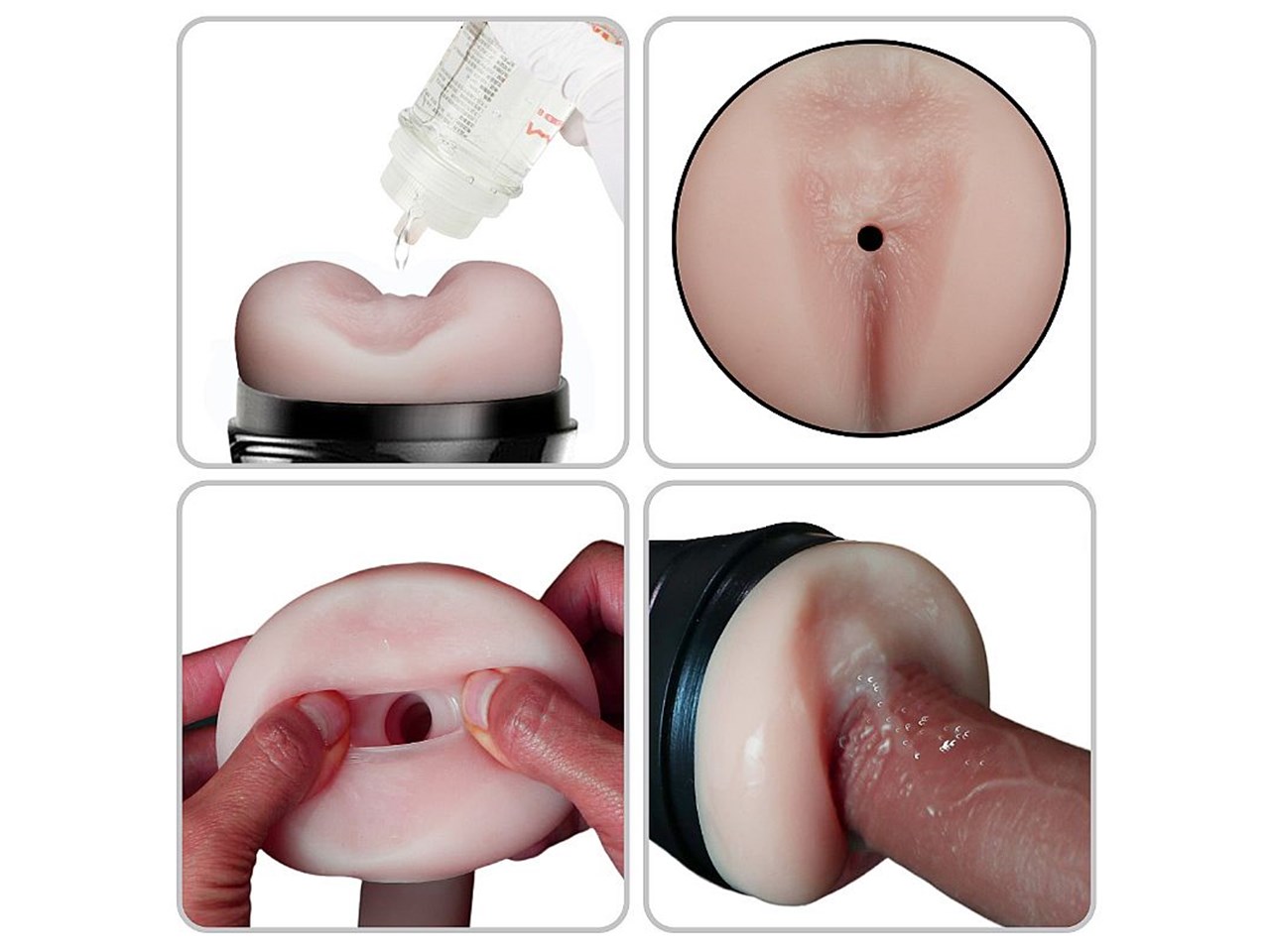 Masturbador Lanterna em Formato de Ânus em Cyberskin com Vibrador — foto 3