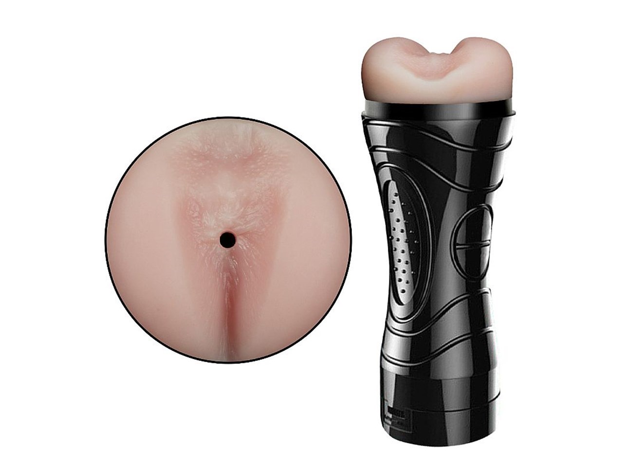 Masturbador Lanterna em Formato de Ânus em Cyberskin com Vibrador — foto 1