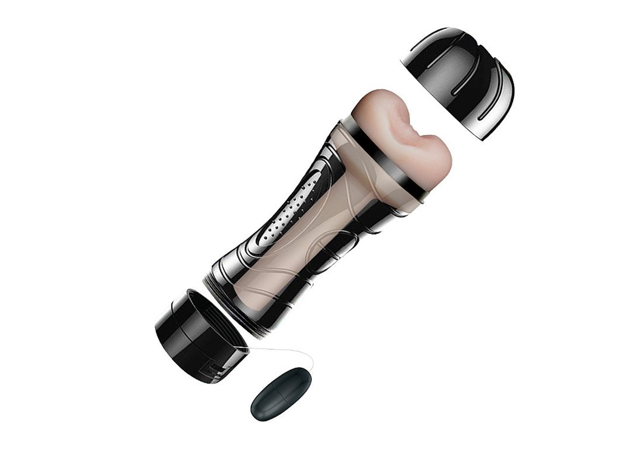 Masturbador Lanterna em Formato de Ânus em Cyberskin com Vibrador — foto 4
