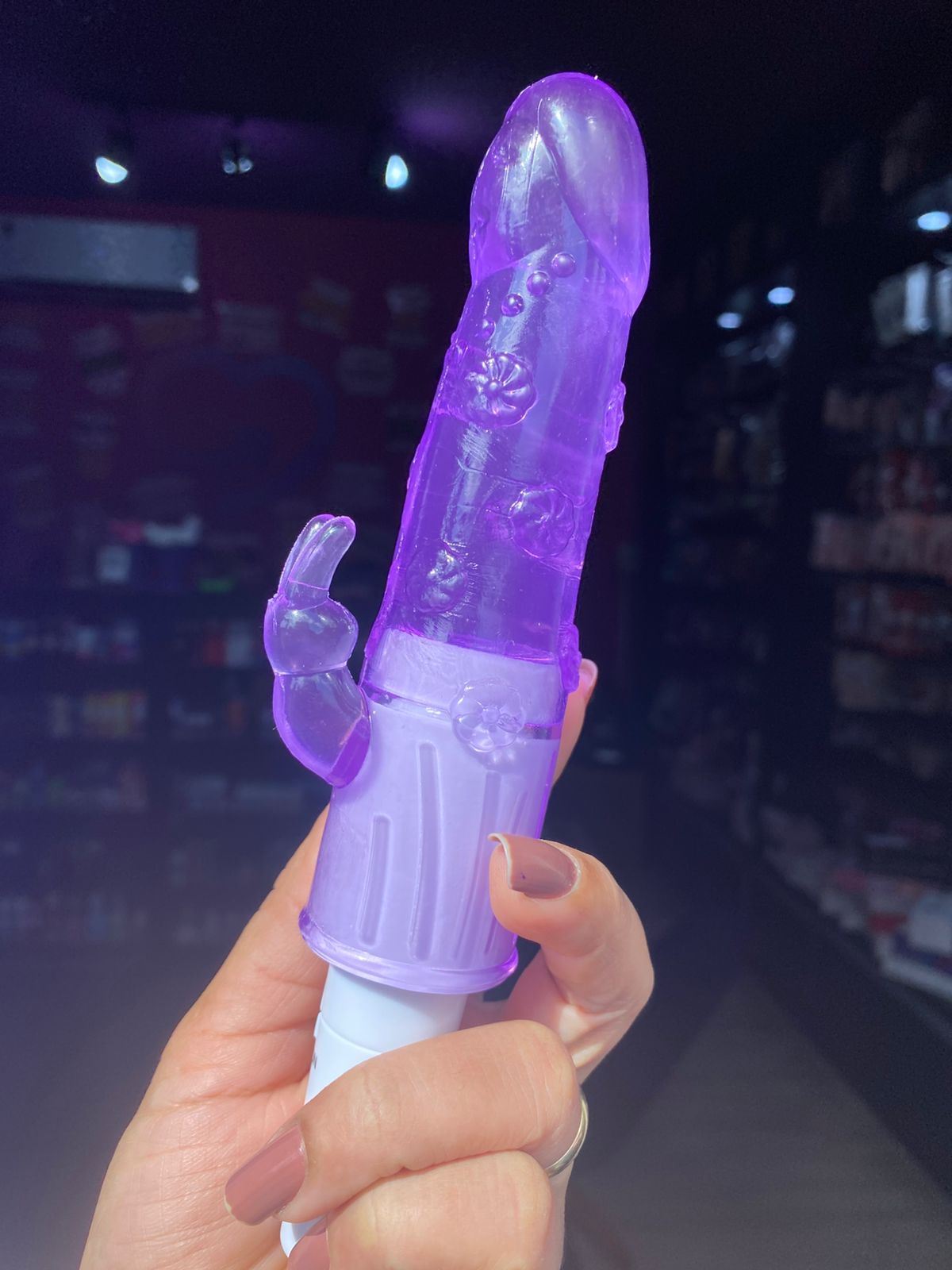 Maik -Vibrador rabbit em Jelly  Com Estimulo no clitóris- 01 intensidade (5101) pilha