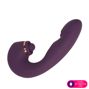 Vibrador ponto g com formato de glande 3 em 1 e pulsação (7415) roxo