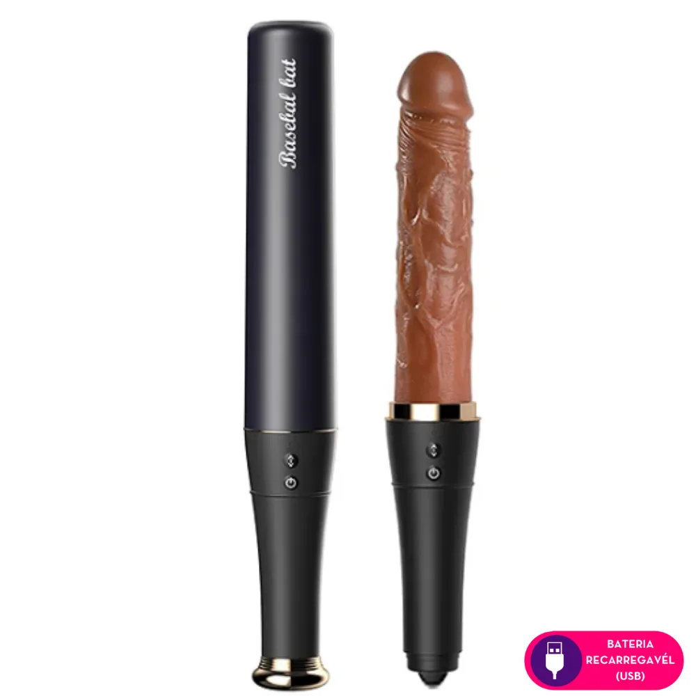 Vibrador Taco de Baseball Vai e Vem com Estimulador de Língua para Clitóris