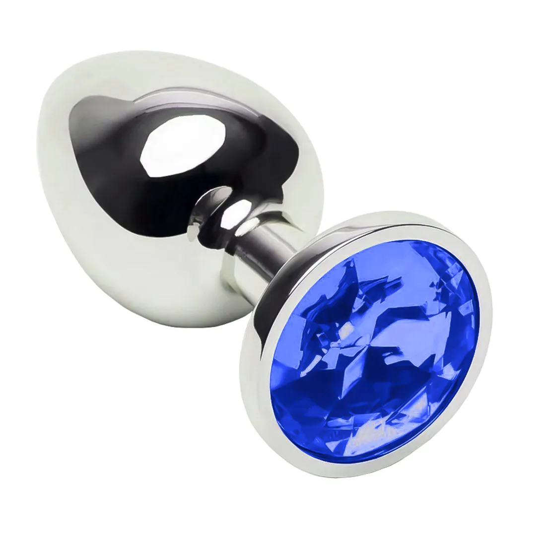 Plug Anal com Joia Redonda Tamanho – G Azul Escuro