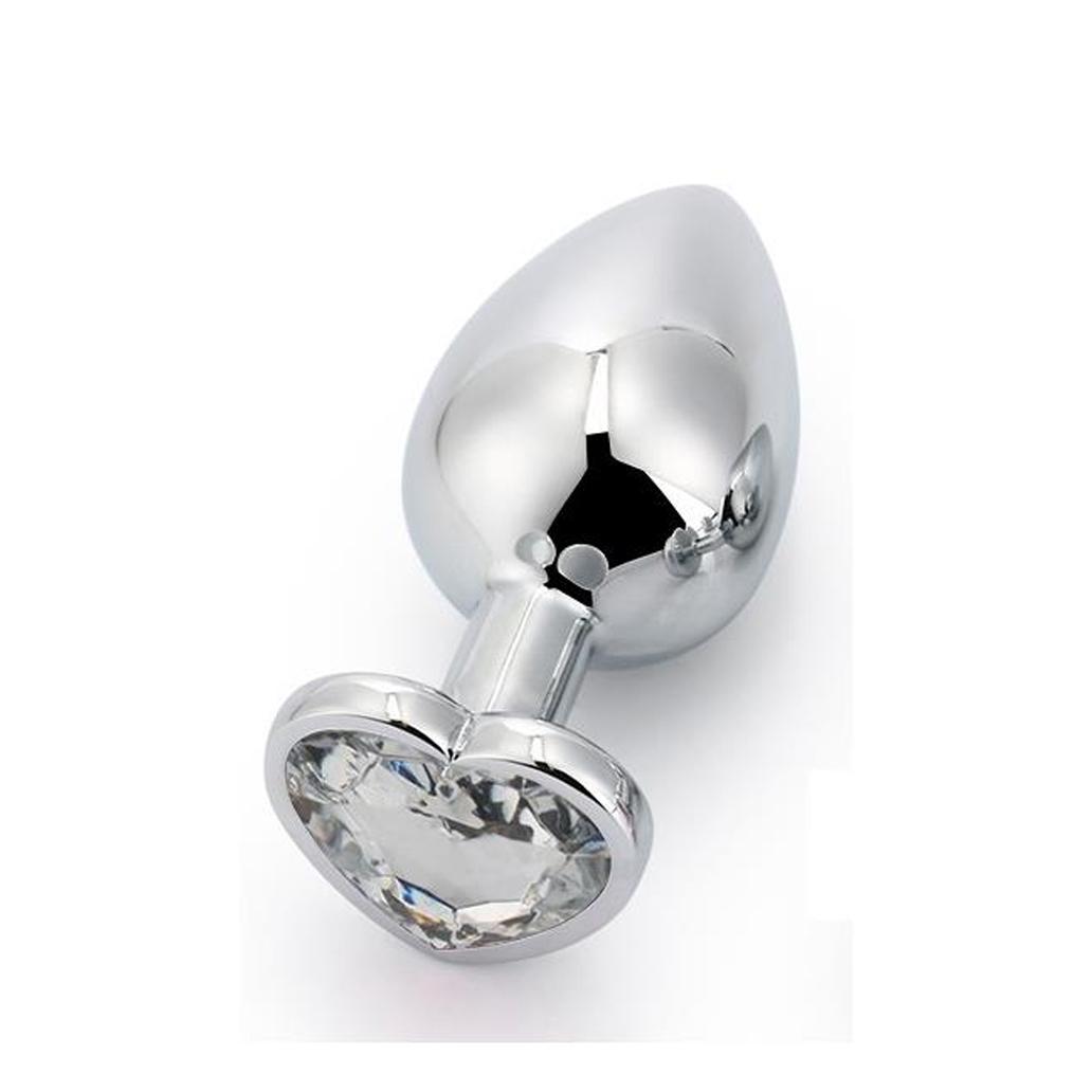 PLUG ANAL COM JOIA de coração tamanho – M (5849) transparente — foto 1