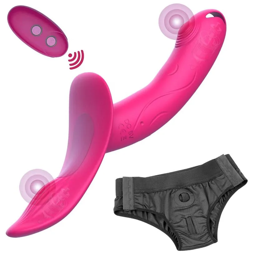 Vibrador de Casal Calcinha + Cinta com Controle sem Fio -7 Vibração