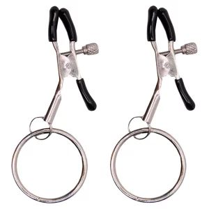 Grampos Estimuladores Para Seios Metal com argola (7042) preto