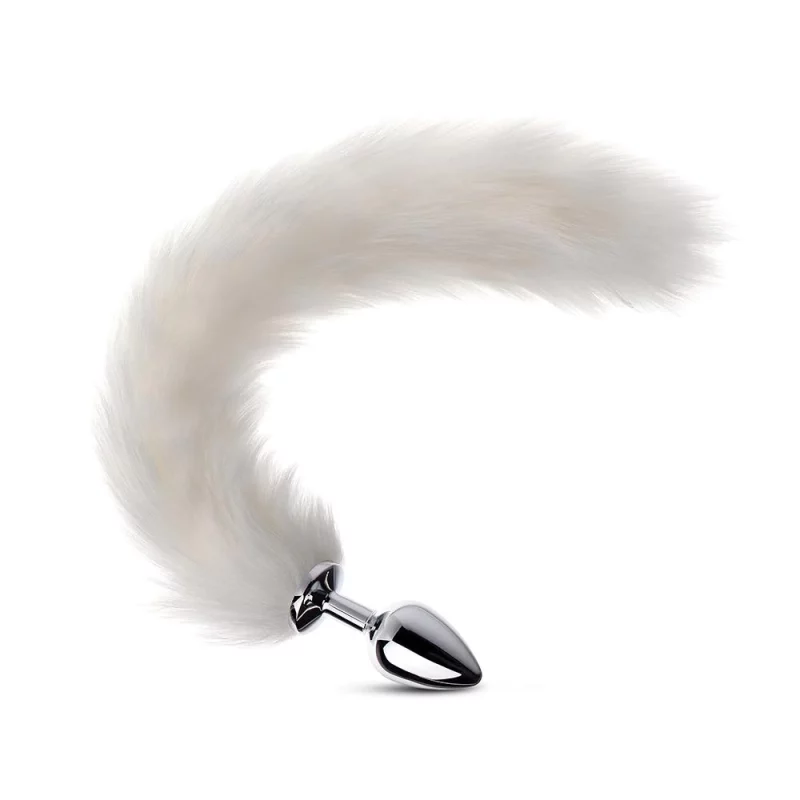 PLUG DE METAL COM RABO branco - M