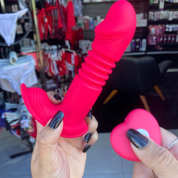 Vibrador calcinha vai e vem com aquecimento e controle sem fio (1505) recarregável